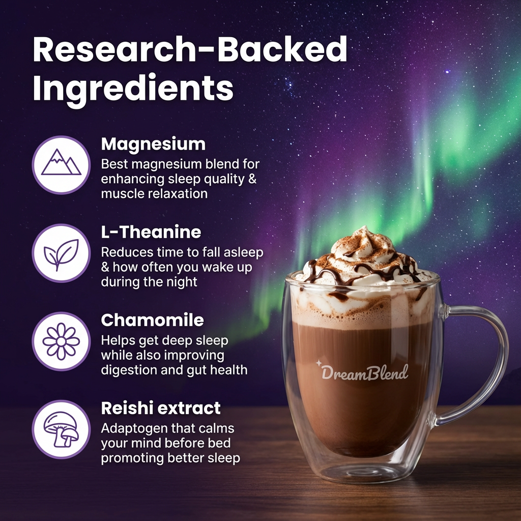 DreamBlend™ | Magnesium Sleep Support Vanilla Latte Mix Drink Natural Formula